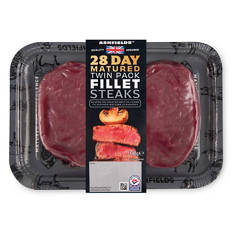 100% British Beef Fillet Steaks 28 Day Matured 2 Pack