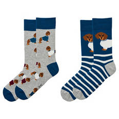 Damen oder Herren Crazy Socken, 2er-Pack, Hund, 35/38