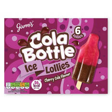 Cherry Cola Bottle Ice Lollies 6 Pack