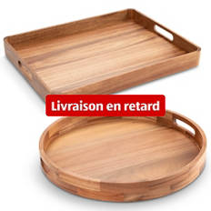 Plateau de service en acacia