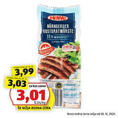 Originalne nürnberške pečenice, z manj maščobe