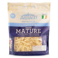 50% Less Fat Grated Irish Mature White Cheese