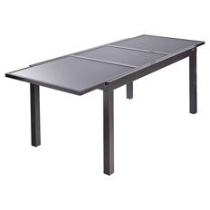 Aluminium Glas Ausziehtisch