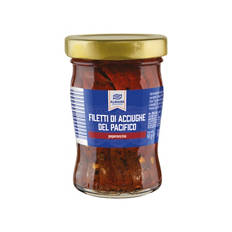 Filetti di acciughe in olio di semi di girasole, peperoncino