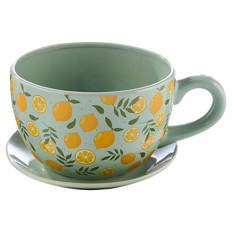 Pflanzgefäß Teetasse/Gießkanne, Teetasse, Zitro, Hellgrün
