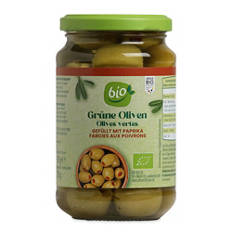 Griechische Bio Oliven gefüllt, Paprika