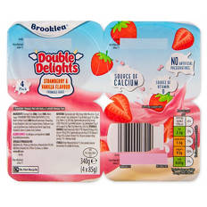 Strawberry & Vanilla Flavour Double Delights Fromage Frais 4 Pack