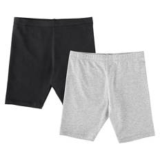 Kinder Radlerhose 2er Set, Schwarz/Grau, Gr. 110