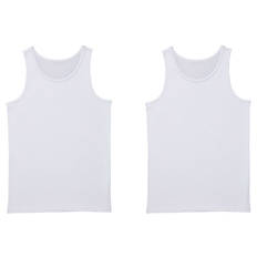 Herren Bambus Tanktop 2er-Pack, Weiß, M