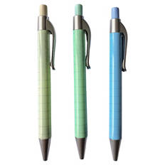 Stylo à bille fluide, à motif quadrillé, encre bleue