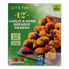 Garlic & Herb Breaded Prawns 12 Pack*