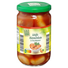 Weiße Riesenbohnen im Glas 295 g, in Tomatensauce