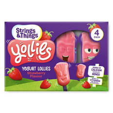 Yollies Strawberry Flavour Yogurt Lollies 4 Pack