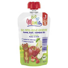 Bio-Quetschbeutel 100 g, Apfel-Birne-Erdbeere