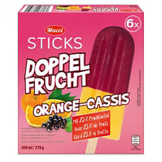 Bâtonnets glacés aux fruits, orange-cassis