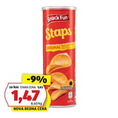 Čips v tulcu, slani