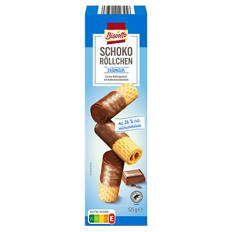 Schoko Waffelröllchen 125 g, Vollmilch