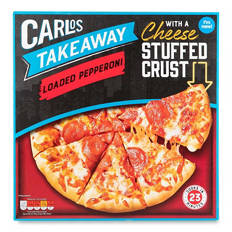 Takeaway Loaded Pepperoni Pizza with a Cheese Stuffed Crust