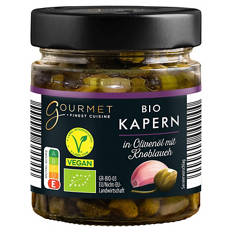 Bio-Gourmet Kapern 180 g, Mit Knoblauch