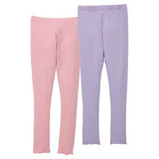 Kleinkinder-/Kinder-Leggings, 2er-Pack, Rosa/Violett, 122