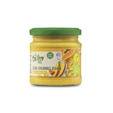 Crema vegana al mango, papaya e curry