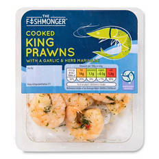 Cooked King Prawns with a Garlic & Herb Marinade