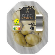 Olivenvariationen 100 g, Oliven mit Mandel