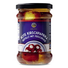 Antipasti mit Frischkäse, Rote Kirschpaprika
