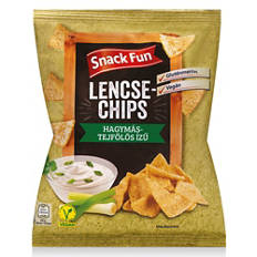 Lencsechips, hagymás-tejfölös ízű, 90 g