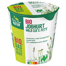 Bio Joghurt 3,8 % Fett 400 g, milder Naturjoghurt
