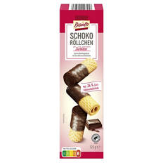 Schoko Waffelröllchen 125 g, Zartbitter