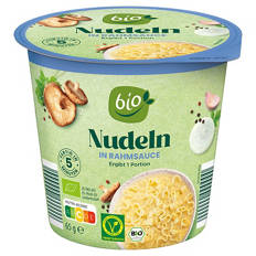Bio-Bechergerichte 65 g, Nudeln-Rahmsauce