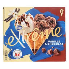 Cornetti Extrême, vaniglia e cioccolato