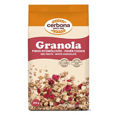 Granola, piros gyümölcsös-fehér csokoládés, 450 g