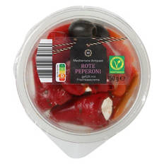 Antipasti méditerranéens, poivrons rouges