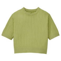 Damen Kurzarm-Pullover, Grün, S 36/38