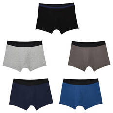 Herren Retropants 5er-Pack, Schwarz/Grau/Blau, M
