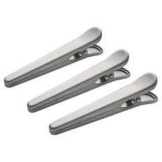 Edelstahl Clips, 3er Set, lang