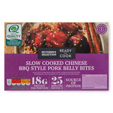 Slow cooked pork belly bites