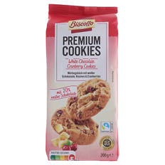 Premium Cookies 200 g, Cranberry White Chocolate