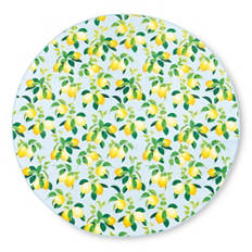 Vinyl-Tischdecke, Zitrone, Rund