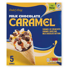 Milk Chocolate Caramel Cones 5 Pack