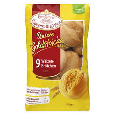 Aufbackbrötchen Unsere Goldstücke 450 g, Weizenbrötchen