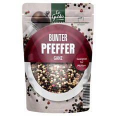 Gewürze im Nachfüllbeutel 100 g, Bunter Pfeffer, ganz