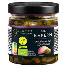 Bio-Gourmet Kapern 180 g, Mit Knoblauch