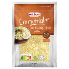 Emmentaler 250 g, gebrieben
