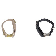 Hunde-Halsband, 2er-Set, Beige und Schwarz, XS/S