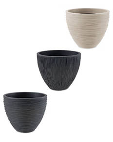 Small Grooved Plastic Planter