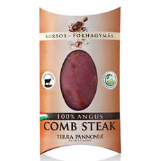 Marhacombsteak fűszeres olajban, borsos-fokhagymás, 300