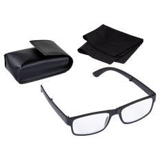 Premium-Lesebrille, Faltbar, Schwarz, 1.5